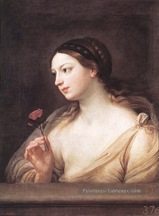 Fille avec une Rose Baroque Guido Reni Peintures à l'huile